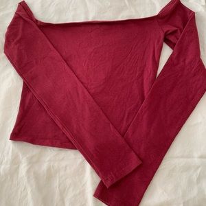 Maroon off shoulder top